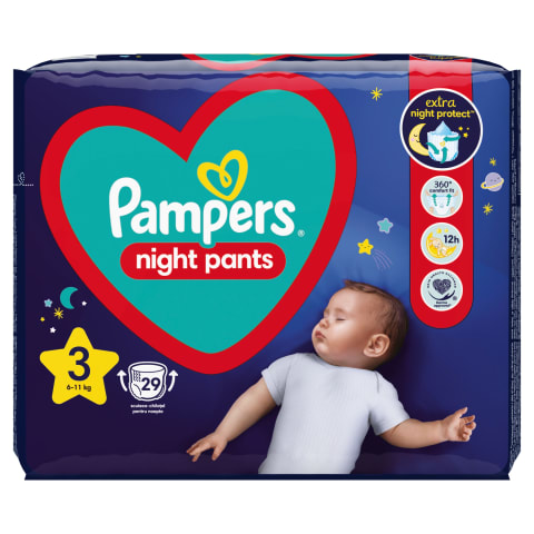 Sauskelnės PAMPERS NIGHT PANTS VP, 3, 29 vnt.