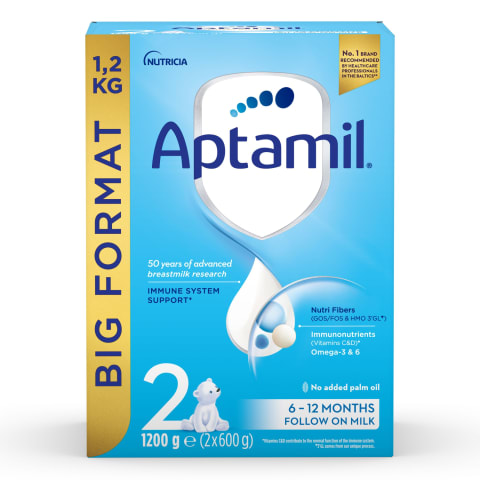 Piena maisījums Aptamil 2 6M+ 1,2kg