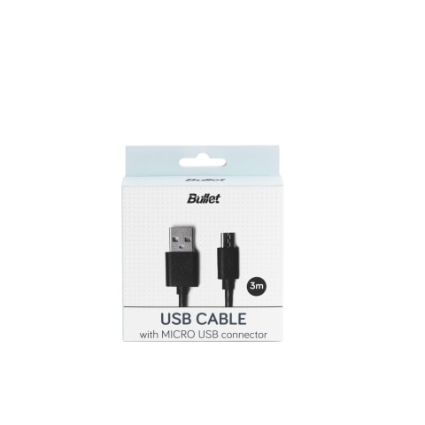 Kabelis Bullet 2.0 Micro USB - USB, 3m