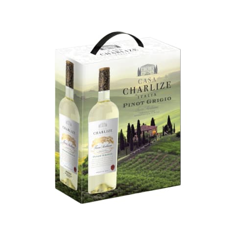 Kaitstud geograafilise tähisega vein Casa Charlize Pinot Grigio Terre Siciliane IGT 12%vol 3l