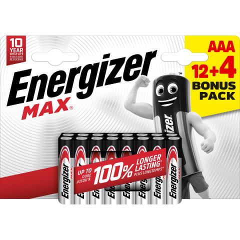 Patareid Energizer Max Alk AAA 12+4tk SS24