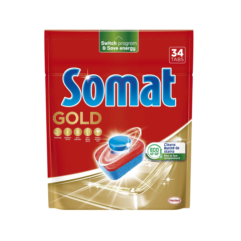 Indaplovių tabletės SOMAT GOLD, 34 vnt.