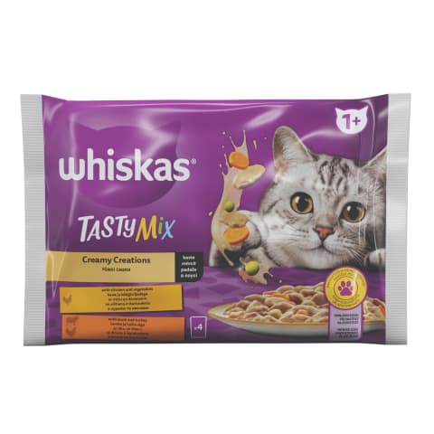 Kiisueine Tasty mix Creamy 4x85g, WHISKAS, 340 g