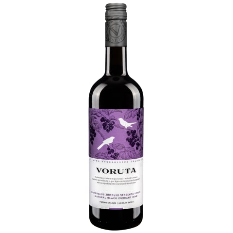 Natūralus juod.serbentų vynas VORUTA, 0,75l