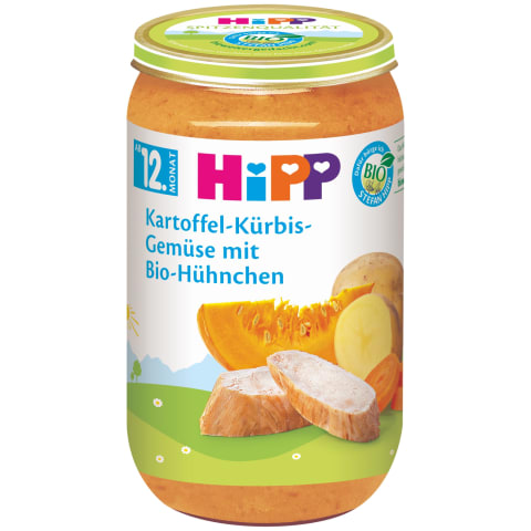 Hipp kartuli-kõrvitsapüree kanalihaga BIO al. 12. kuust 250g