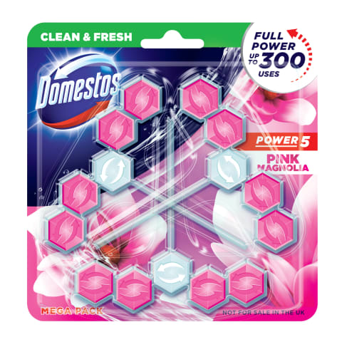 WC-värskendaja Domestos P5 Pink Magnolia 3x55g