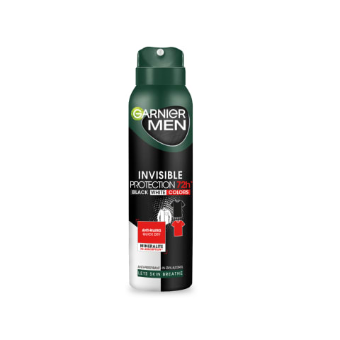 Deodorant Garnier Mineral Invisible Black-White-Colors meestele 150ml