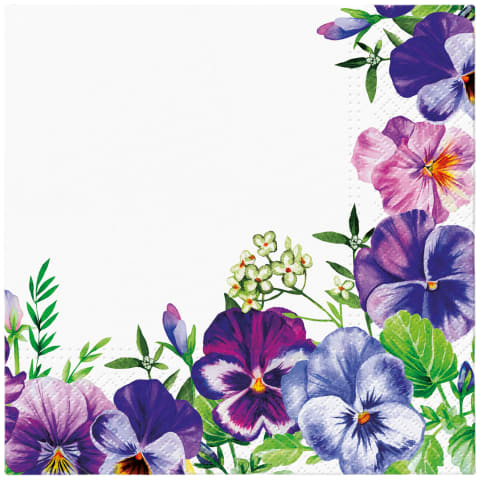 Salvrätikud PAW Violet Pansies 33x33cm SS26