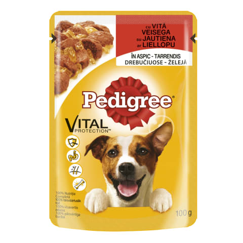 Ėdalas suaug.šun.jaut.dreb., PEDIGREE, 100g