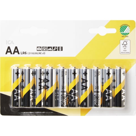 Baterijas ICA Home lr06 aa x10