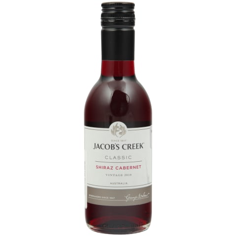 Geograafilise tähisega vein Jacob´s Creek Shiraz Cabernet 2013 13,9%vol 0,187l