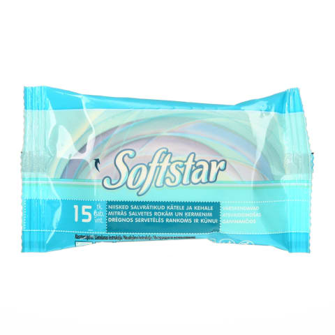 Drėgnos servetėlės SOFTSTAR, 15vnt.