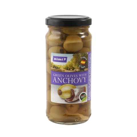 Rohelised oliivid Rimi anšoovisega 230g/130g