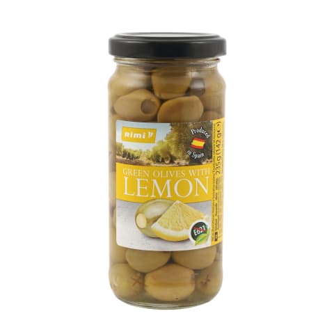 Rohelised oliivid Rimi sidruniga 230g/142g