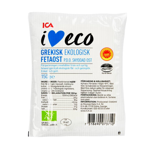 Juust Feta mahe I Love Eco 150g