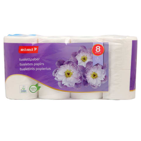 Tualettpaber Rimi 3-kihiline 8 rulli
