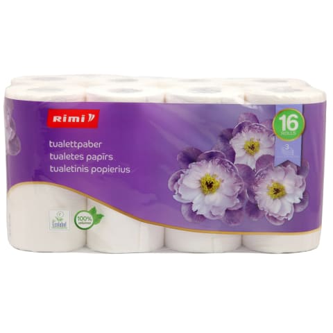 Tualettpaber Rimi 3-kihiline 16 rulli