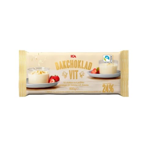 Baltasis šokoladas kepimui ICA, 100g