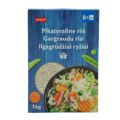 Ilgagrūdžiai ryžiai RIMI, 8 x 125 g, 1 kg