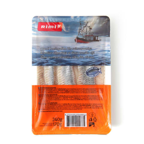 Siļķes fileja Rimi ar dūmu aromātu 240g/170g