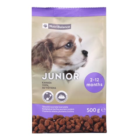 Sausā suņu barība Nutribalance Junior 0,5kg