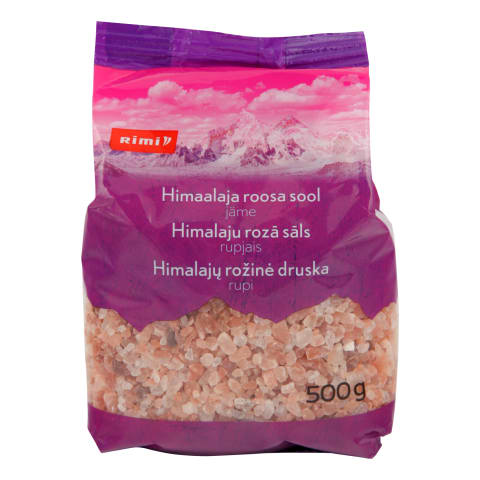 Himalaju sāls Rimi rozā rupjais 500g