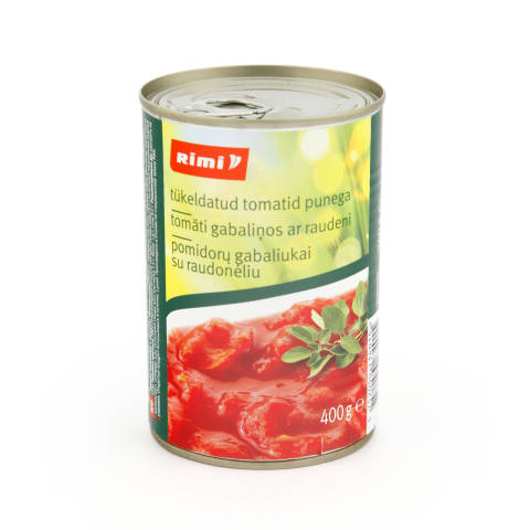 Tomatid tükeldatud punega Rimi 400g