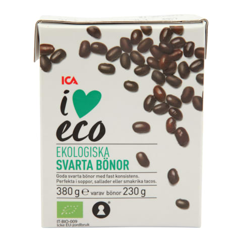 Juodosios pupelės I LOVE ECO, 380g/230g