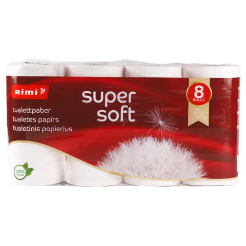 Tualetes papīrs Rimi Premium 4slāņi, 8ruļļi