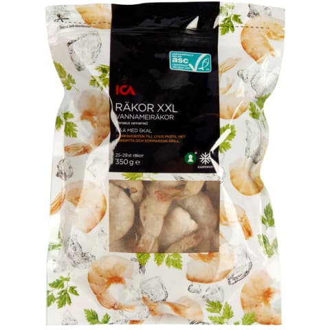 Šald. krevetės VANNAMEI RAKOR XXL ICA, 350g