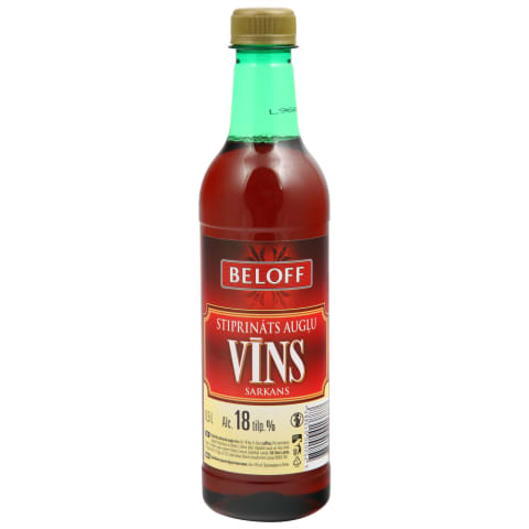 Stipr. augļu v. Beloff sarkans 18% 0,5l