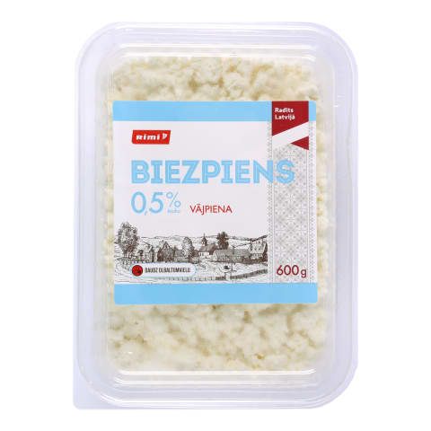 Vājpiena biezpiens Rimi 0,5% 600g