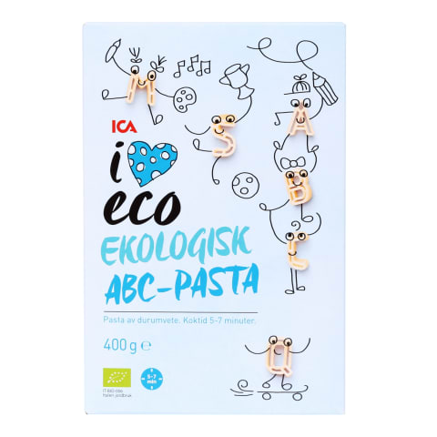 Ekologiški makaronai I LOVE ECO ABC, 400g