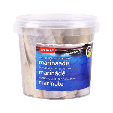 Siļķu filejas Rimi marinādē 390g/230g