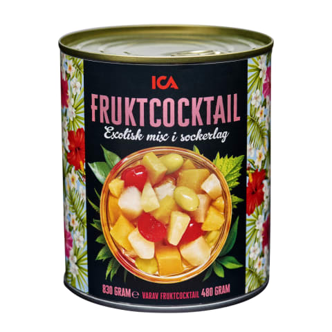 Konservētu augļu kokteilis ICA 830/480g