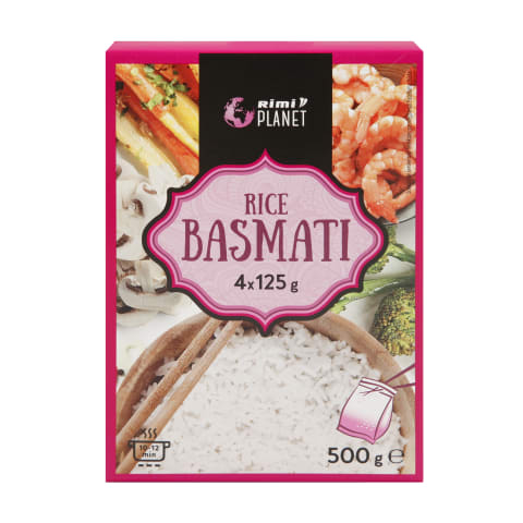 BASMATI ryžiai RIMI PLANET, 4 x 125 g