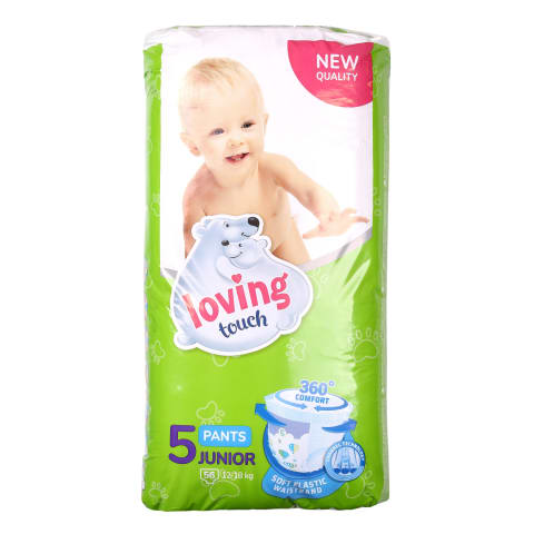 Sausk.vaik., LOVING TOUCH 5, 12-18kg, 56 vnt.