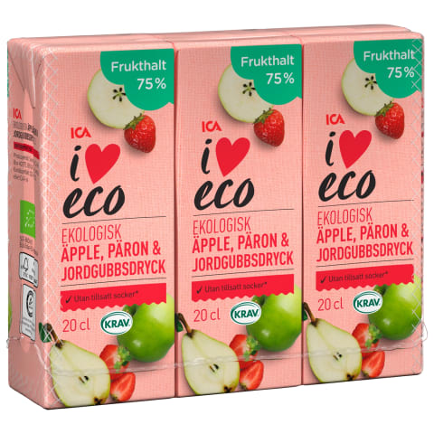 Ekol. sulčių gėrimas I LOVE ECO, 3 x 200 ml