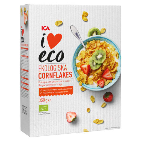 Ekol. kukurūzų dribsniai I LOVE ECO, 350 g