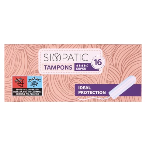 Tamponai SIMPATIC SUPER, 16 vnt.