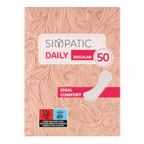 Hig. ieliktnīši Simpatic regular 50gab.