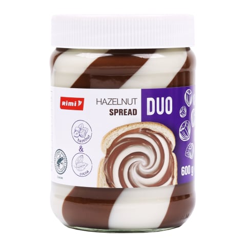 Lazdynų riešutų kremas RIMI DUO, 600 g