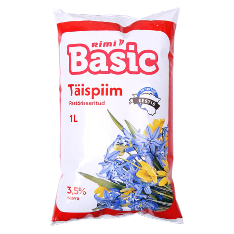 Täispiim Rimi Basic kile 3,5% 1l