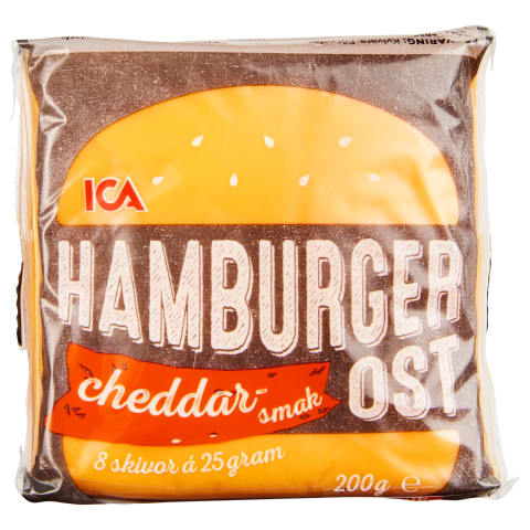 Hamburgeru siers ICA ar čedaras garšu 200g