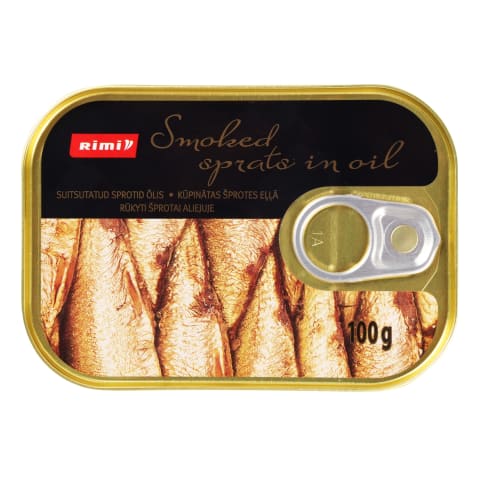 Suitsutatud sprotid õlis Rimi 100g/70g