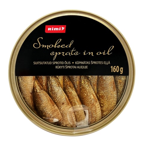 Suitsutatud sprotid õlis Rimi 160g/112g