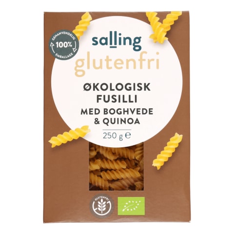 Makaronid fusilli tatra ja kinoaga gluteenivaba Salling Glutenfri öko 250g