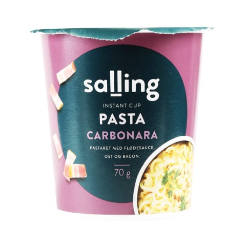 Pasta carbonara koorekastme, juustu ja peekoniga Salling 70g