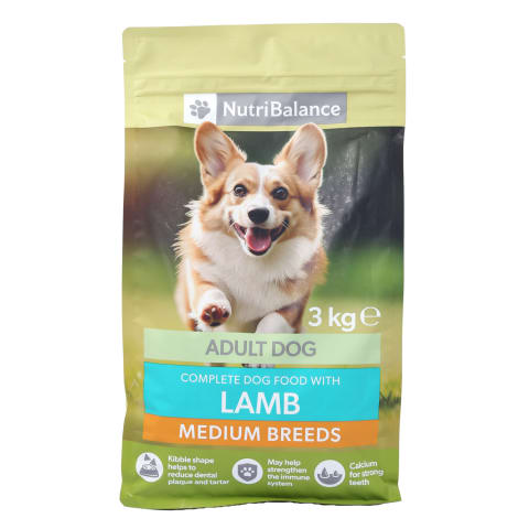 Kuiv täissööt keskmise suurusega täiskasvanud koertele, lambalihaga Nutribalance 3kg
