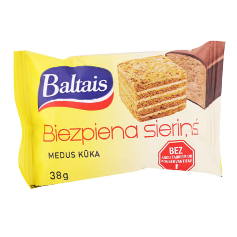 Biezpiena sieriņš Baltais medus kūka 38g